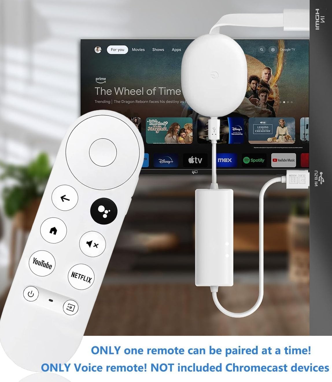 NEW Chromecast with Google TV (4K) – Snow (REMOTE ONLY)