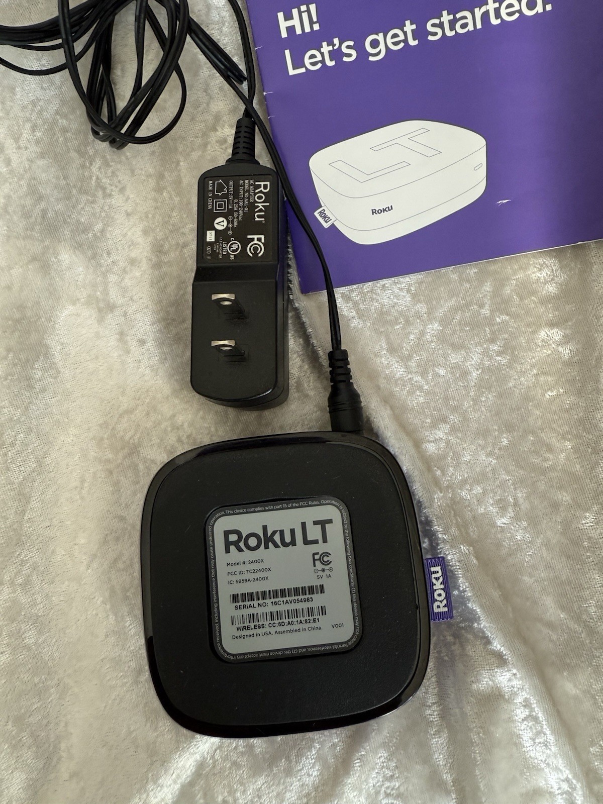 Roku LT (2nd Gen) Media Streamer 2400X NO REMOTE Purple – TESTED- 2 Counts