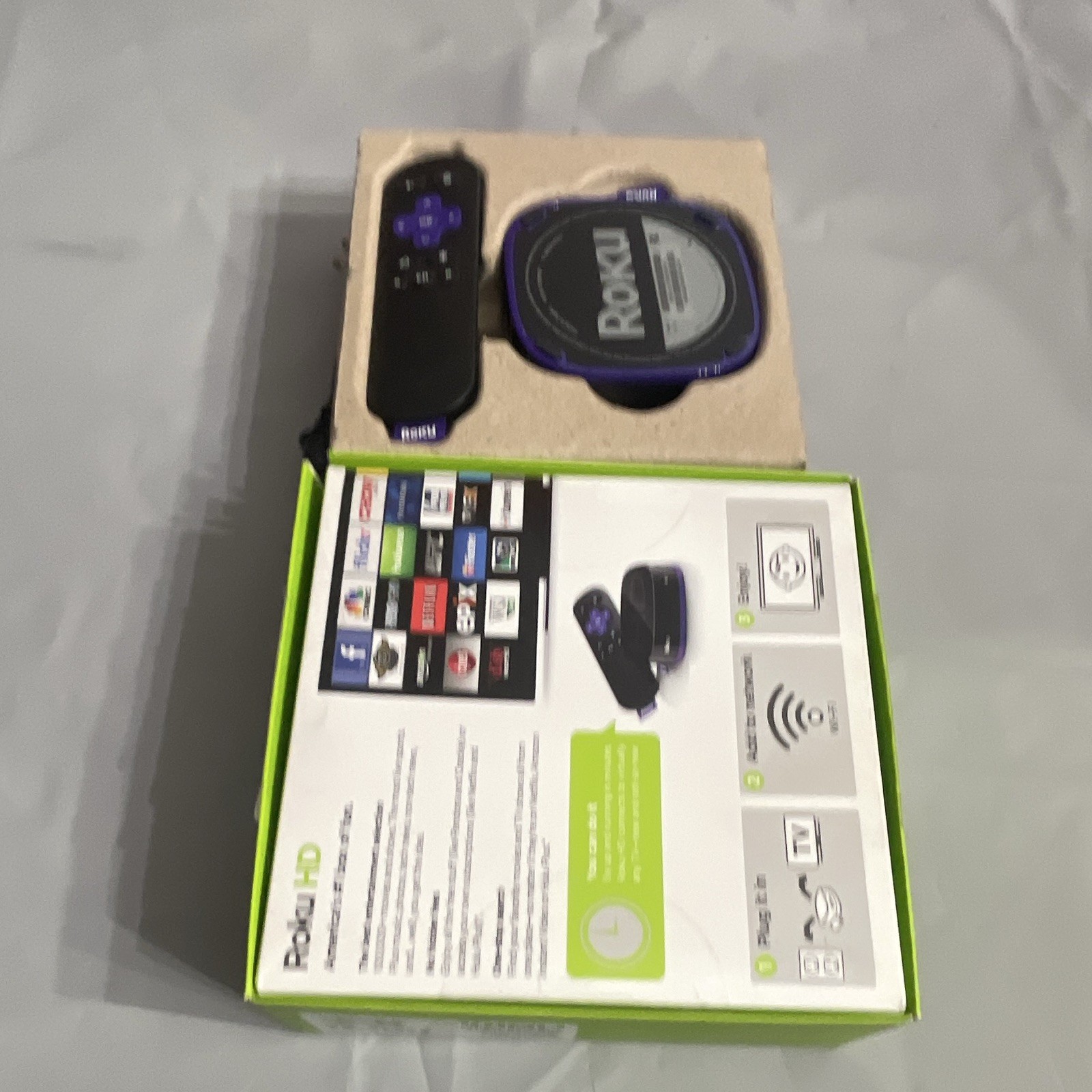Roku HD Streaming Media Player Box 720p Wi‑Fi HDMI Remote Power Adapter 2500X