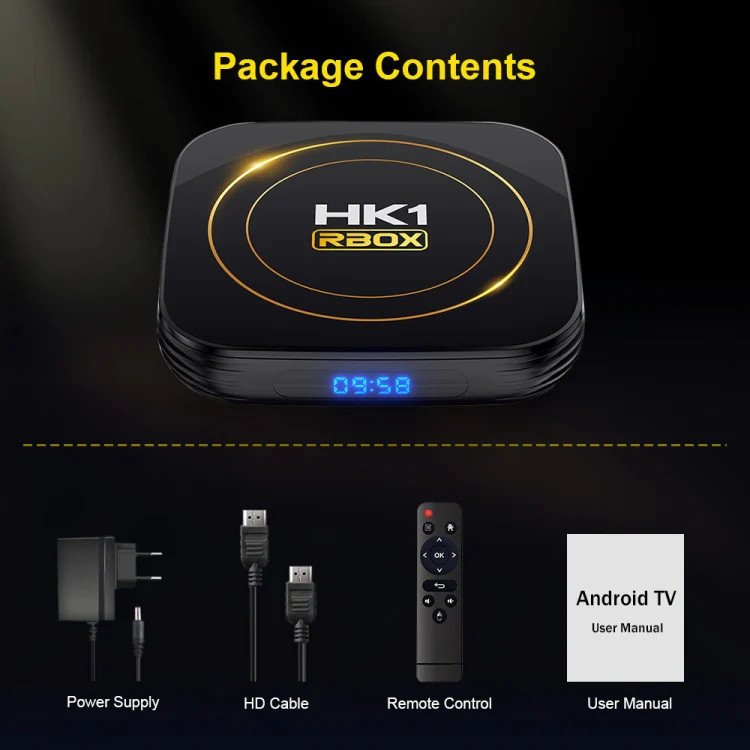 HK1 RBOX-H8S 4K Ultra HD Android 12.0 Smart TV Box with Remote Control, Allwinne