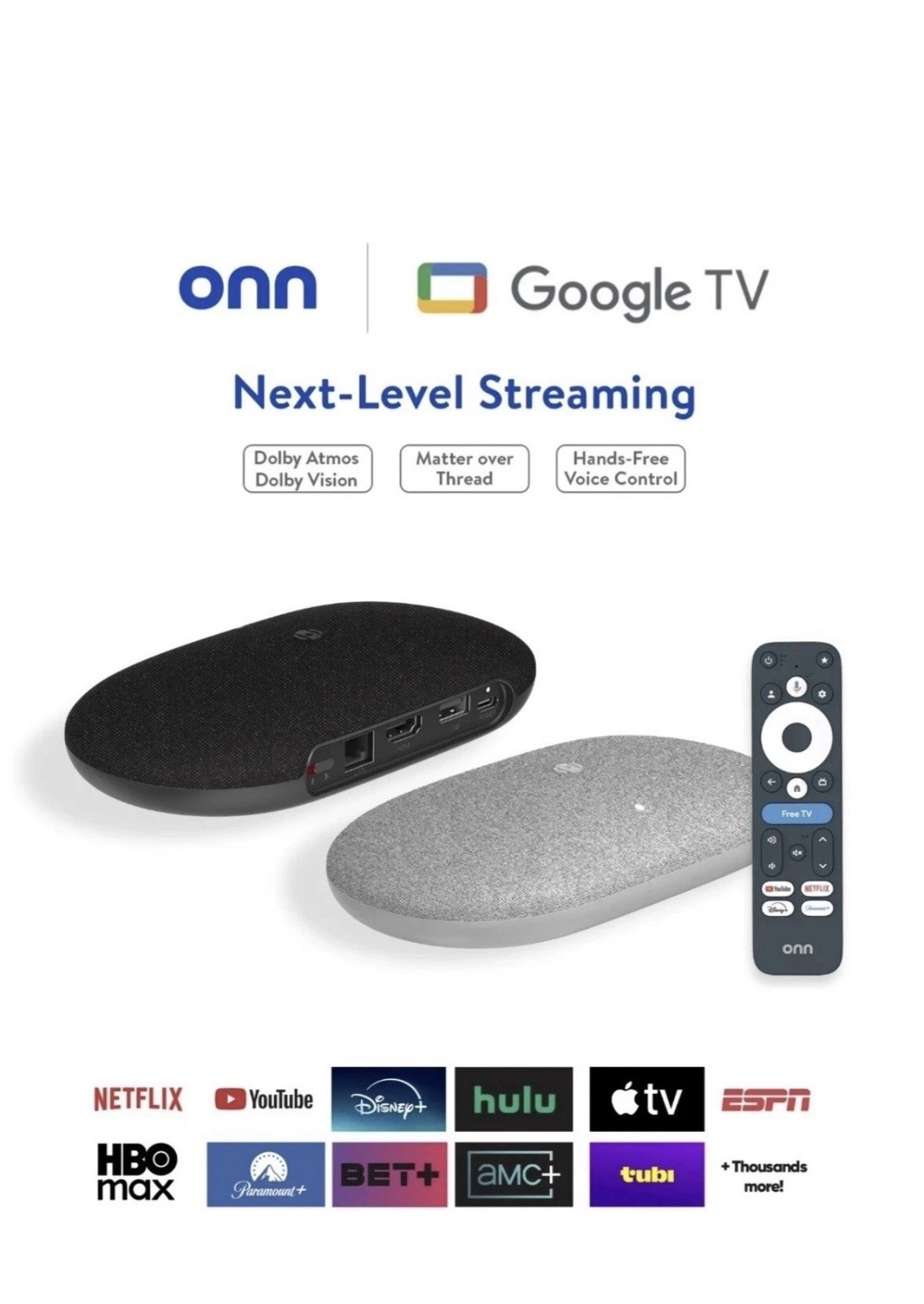 onn 4K Pro Streaming Device, Google TV with Gemini (NEW 2026 Model) – Ultra-fast