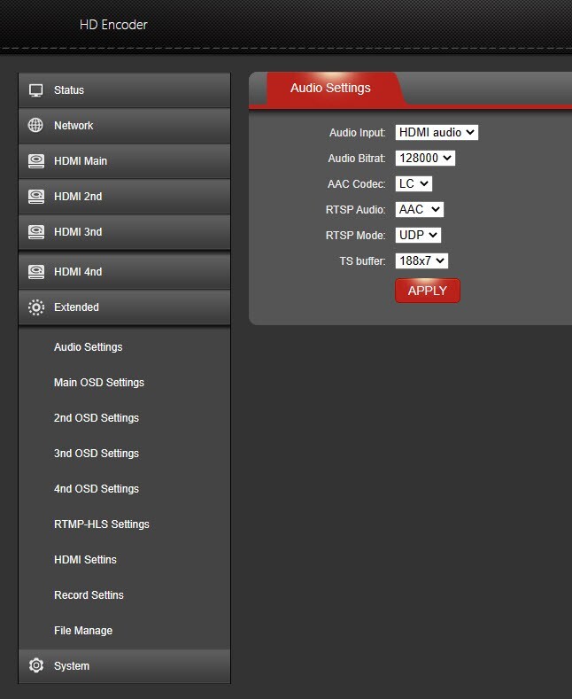 WebRTC H.265/H.264 HDMI video Encoder via HTTP RTSP RTMPS UDP ONVIF SRT