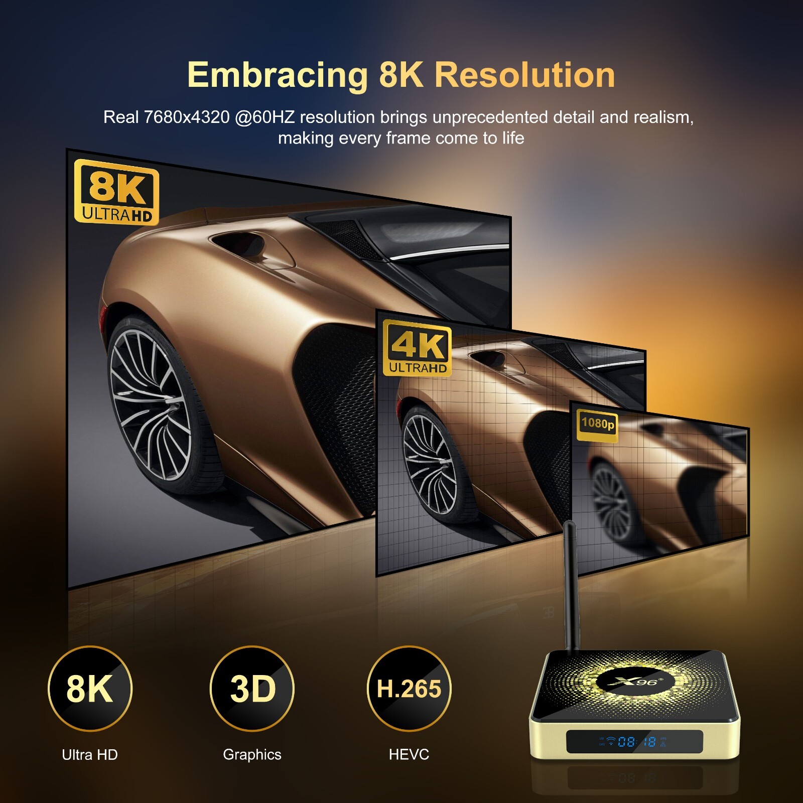 X96 X10 8K Android 11.0 TV Box S928X 4G 32G/64G WiFi6 1000M BT5.2 H.265 HDR Box
