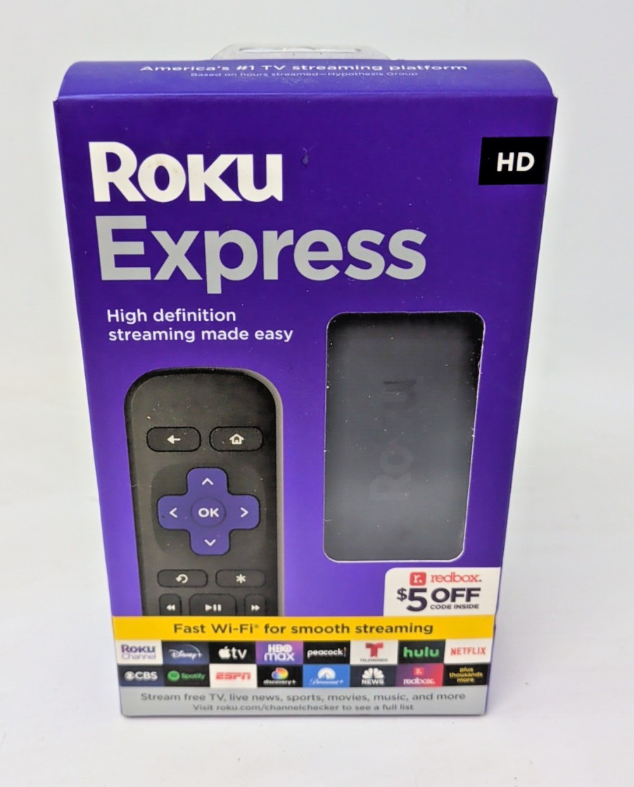 Roku 3960RW Express HD Streaming Device – with High-Speed HDMI Cable NEW