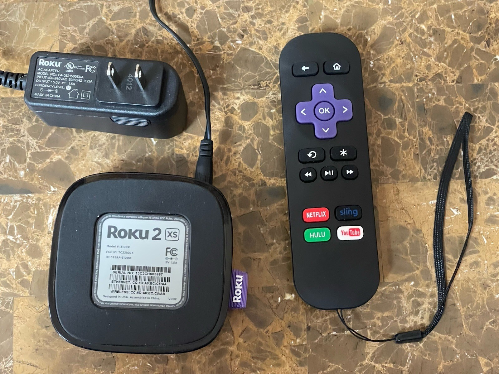 Roku XS 3100X 2ND GENERATION Media Streamer with AC Adapter & Remote Works