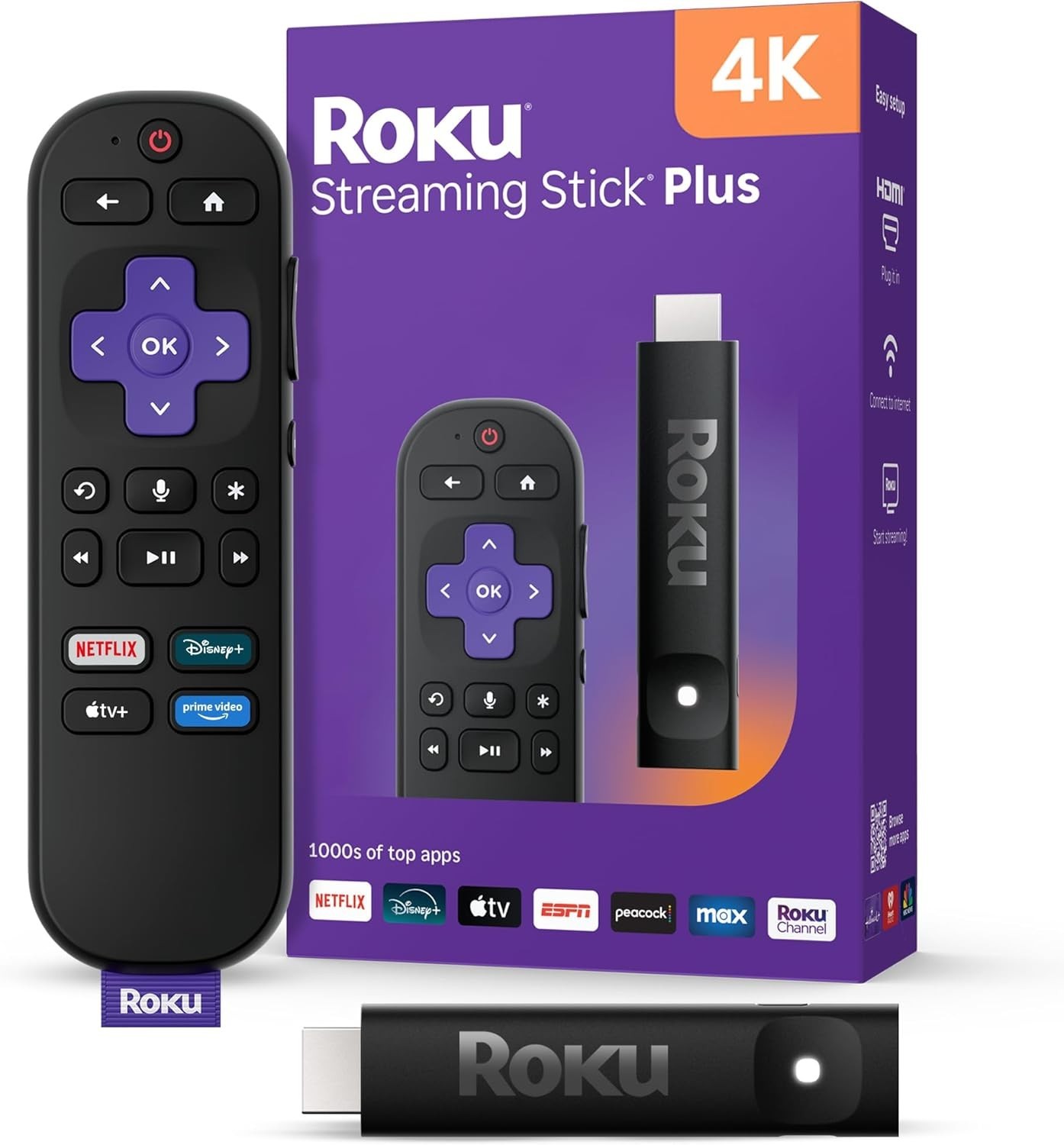 Streaming Stick Plus – 4K & HDR Streaming Device for TV with Voice Remote – F…