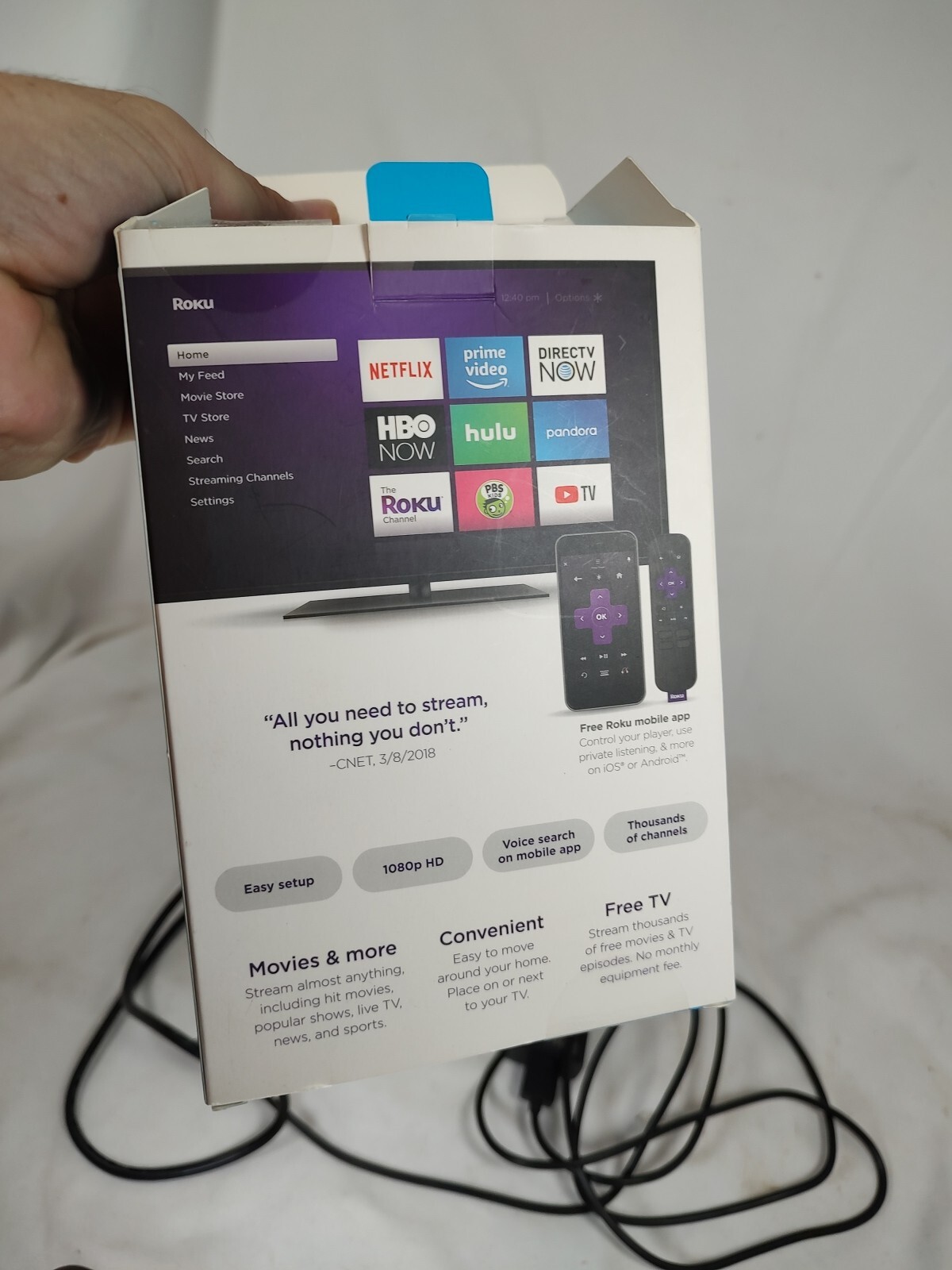 Roku Express 3900X Digital HD Media Streamer Tested NO REMOTE! W/ Power & Hdmi