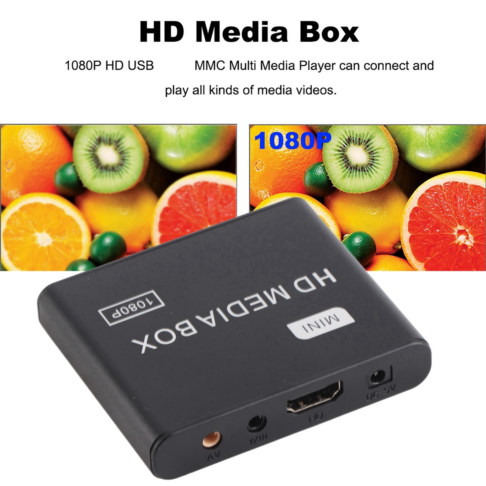 1080P Mini Box Media Player High Compatibility Support USB RMVB AVI For Home Ent
