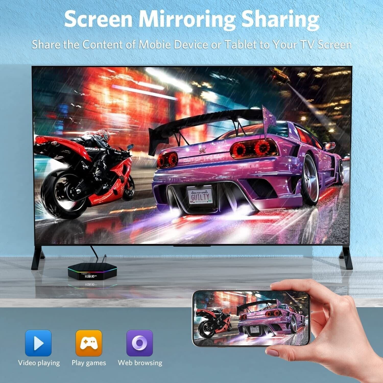 T95Z Plus Android 12 TV Box RAM 4GB ROM 32GBSmart HD Media Player WIFI Bluetooth
