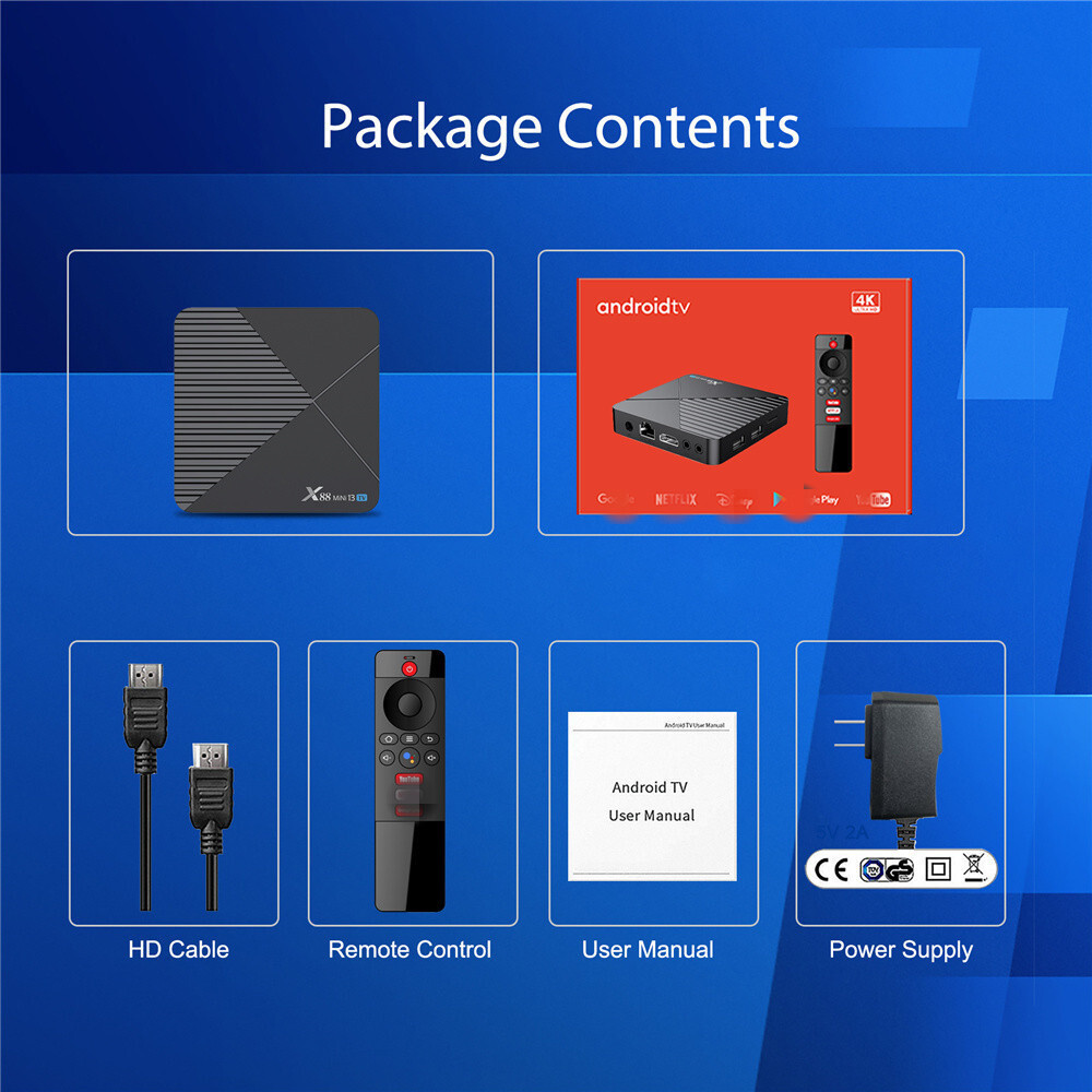 Smart TV Box Android WIFI Quad Core 8K UHD Media Stream Player 32/64GB
