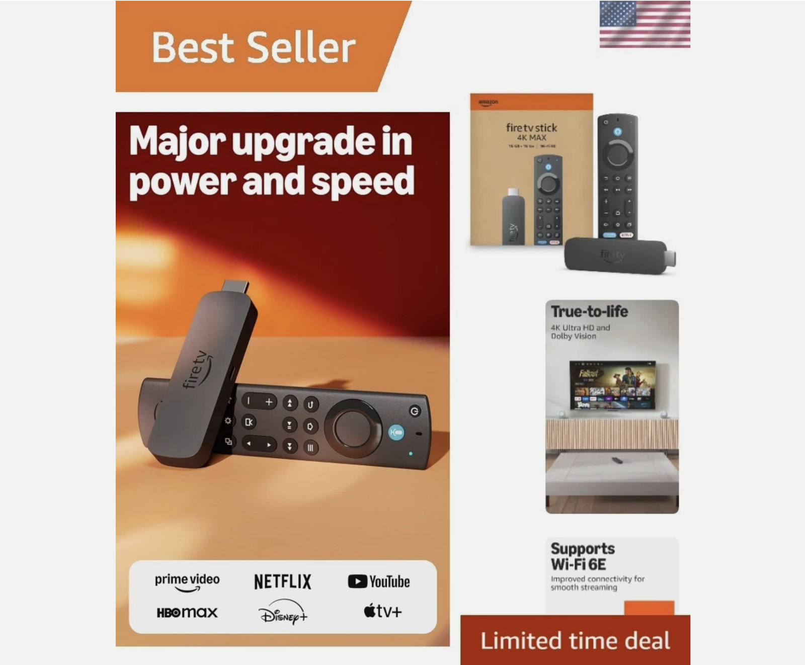 Fire Stick 4K Max streaming device, with AI-powered Fire TV Search, Wi-Fi…