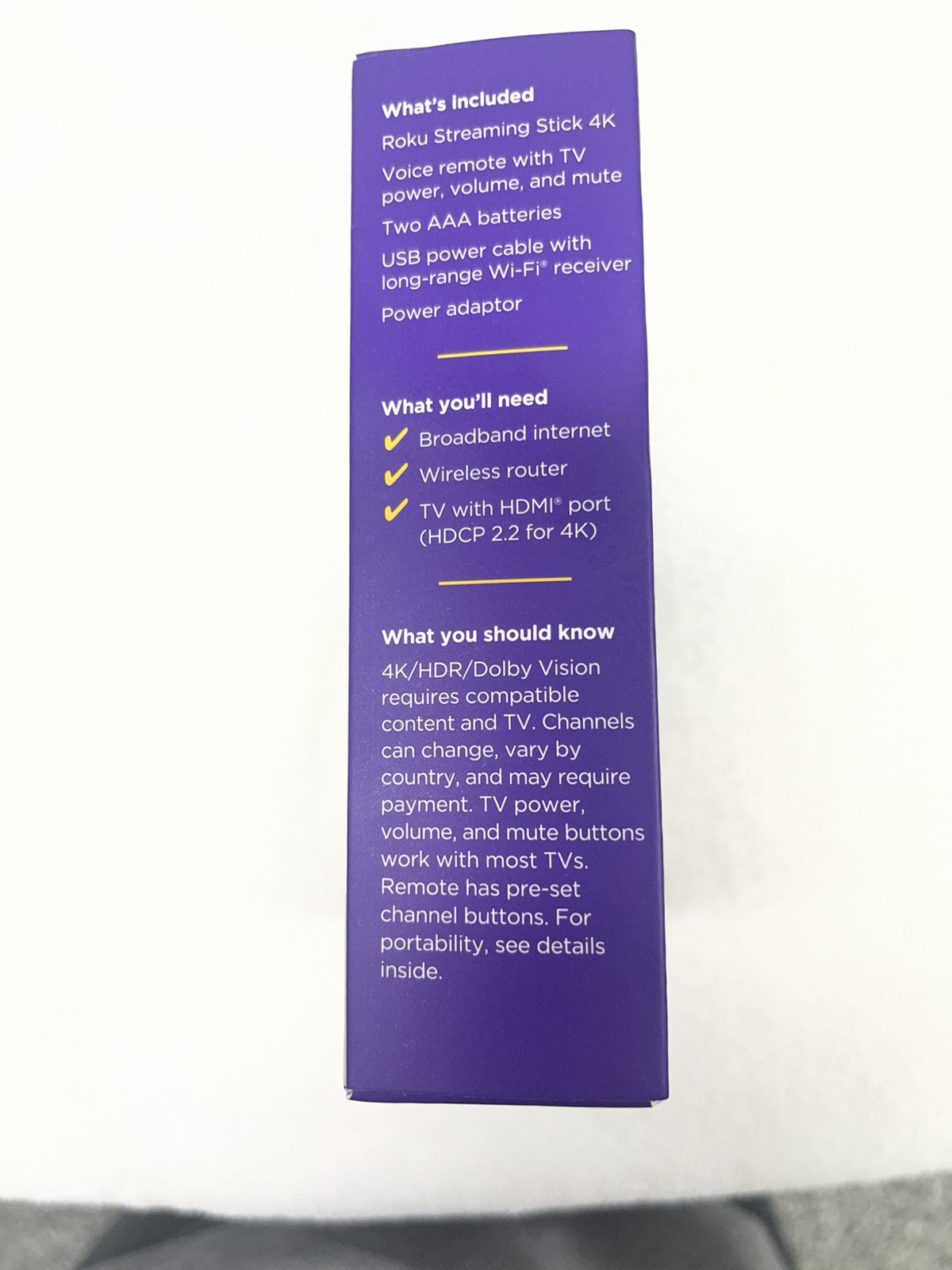 Roku Streaming Stick 4K/HDR/Dolby Vision Streaming Device with Roku Voice Remote
