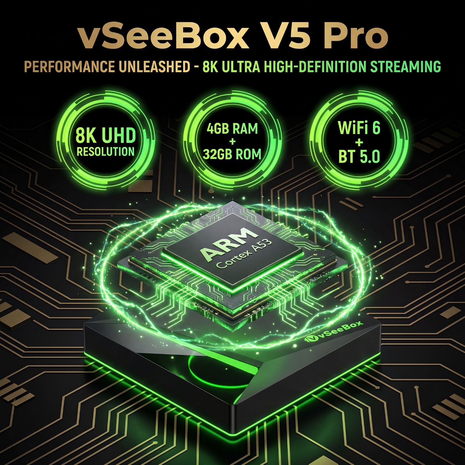 vSeeBox V5 Pro Version Voice Control Android TV Box, Authorized Distributor