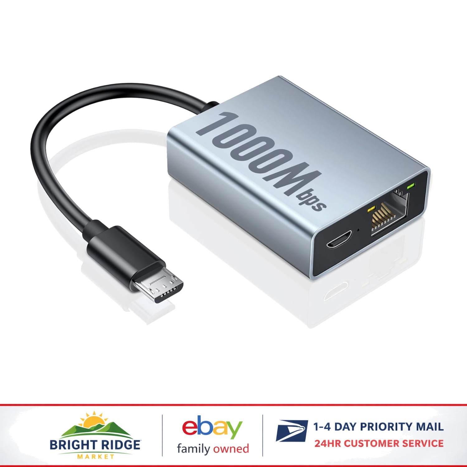 Ethernet Adapter for 4K Streaming, Compatible with Fire TV Stick and Chromecast
