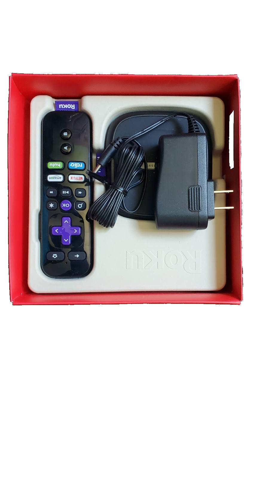 Roku 3 Digital HD Media Streamer Black model# 4230X with remote, and adapter