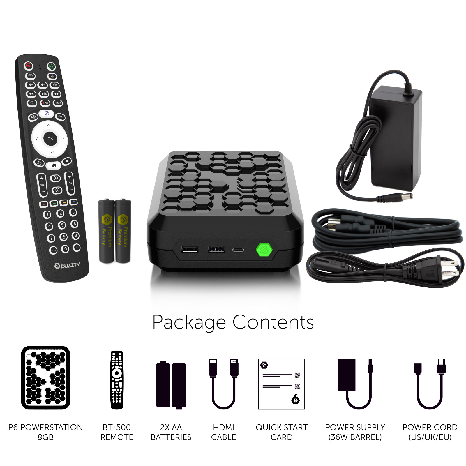 BuzzTV P6 PowerStation 8GB/128GB Android 13 8K Streaming TV Box Media Player