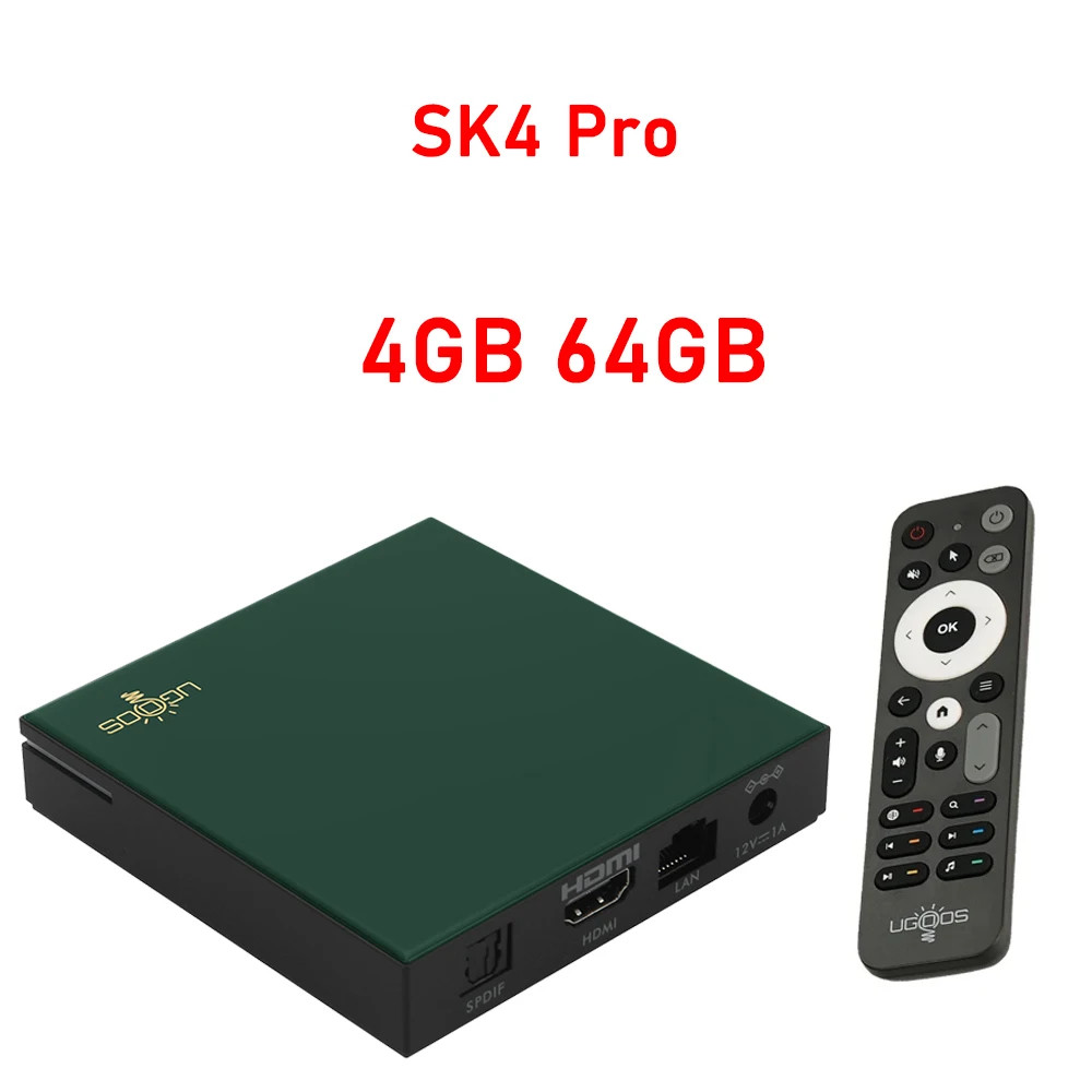 SK4 Pro Smart TV Box Android 14 Amlogic S905x5M-K LPDDR4 4GB 64GB 2.4G/5GWifi BT