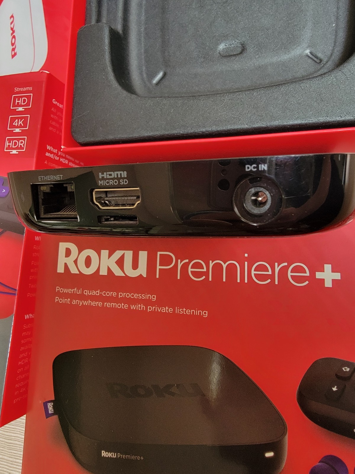 Roku Premiere + Plus 4K HDR Streaming Media Player 4630R Complete Set