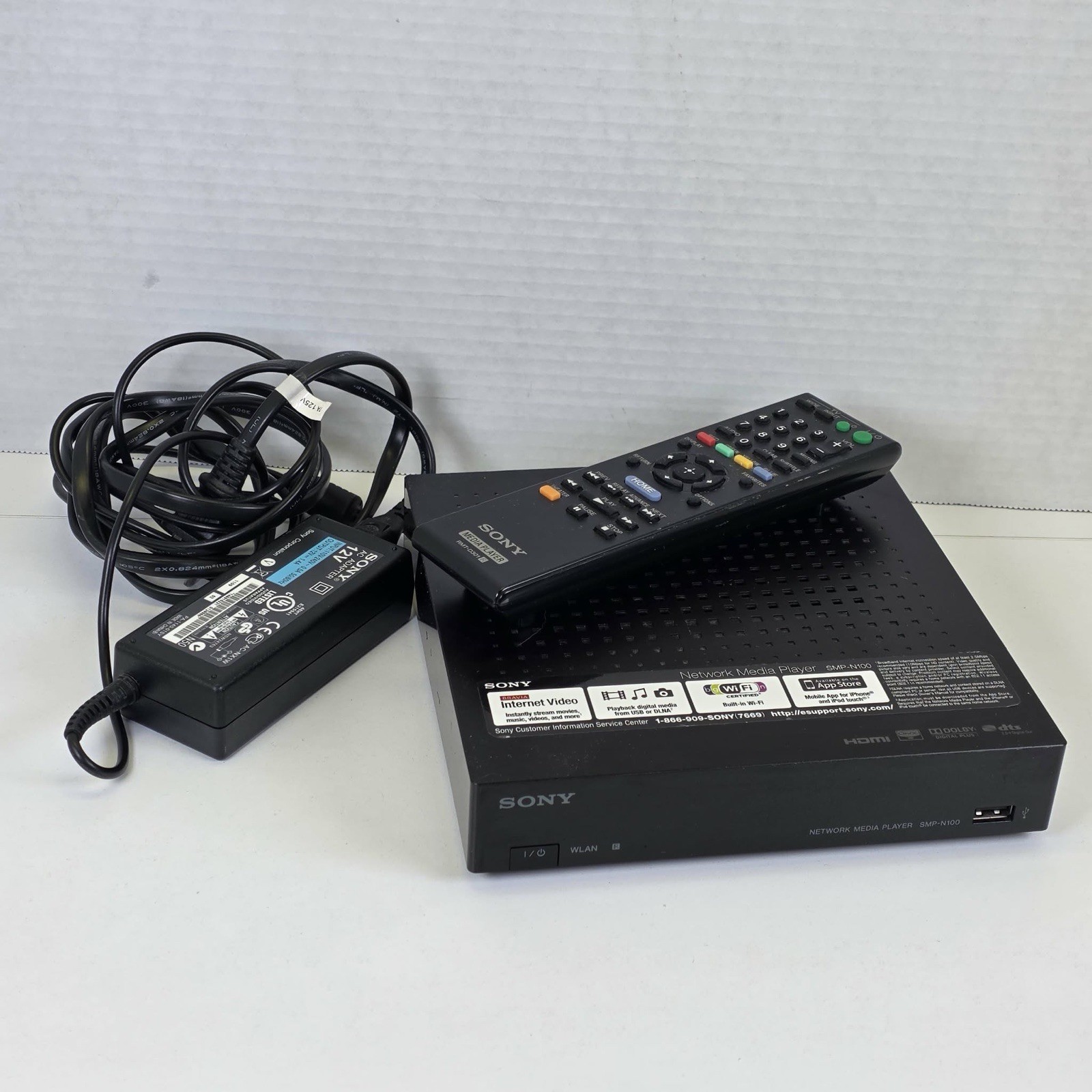 Sony SMP-N100 Network Media Player (Wi-Fi / Full HD 1080p) – Tested & Working