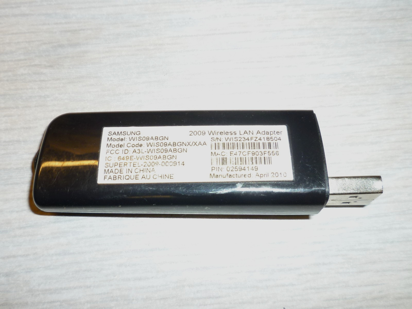 2010 Samsung WIS09ABGN Smart TV Wireless WiFi LAN Adapter USB