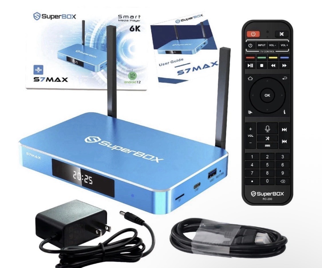 SuperBOX S7MAX 6K Android 12 Streaming Box 64GB Voice Control Wi-Fi BrandNew IB