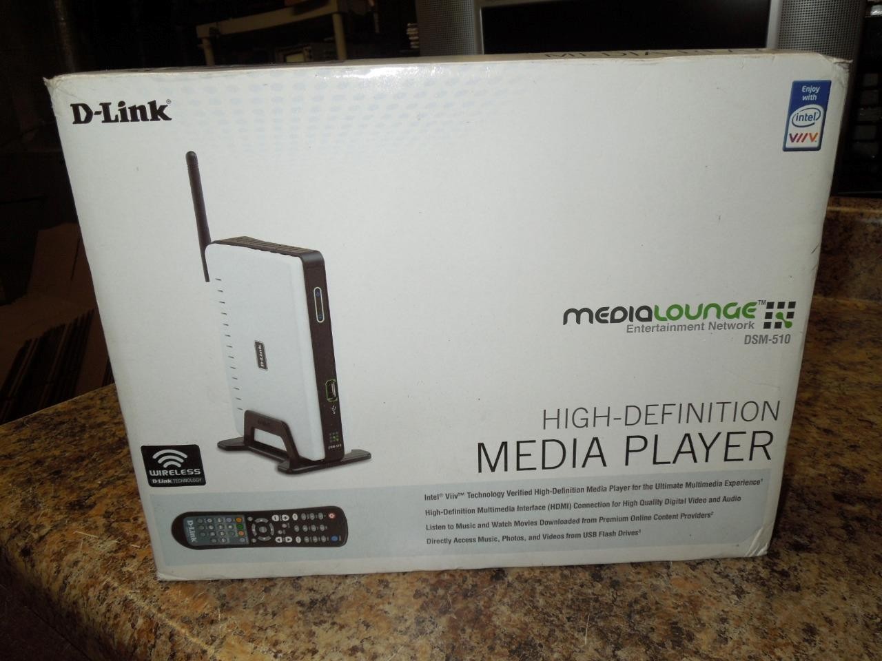 New D-Link Media Lounge High Definition Media Player Model DSM-510