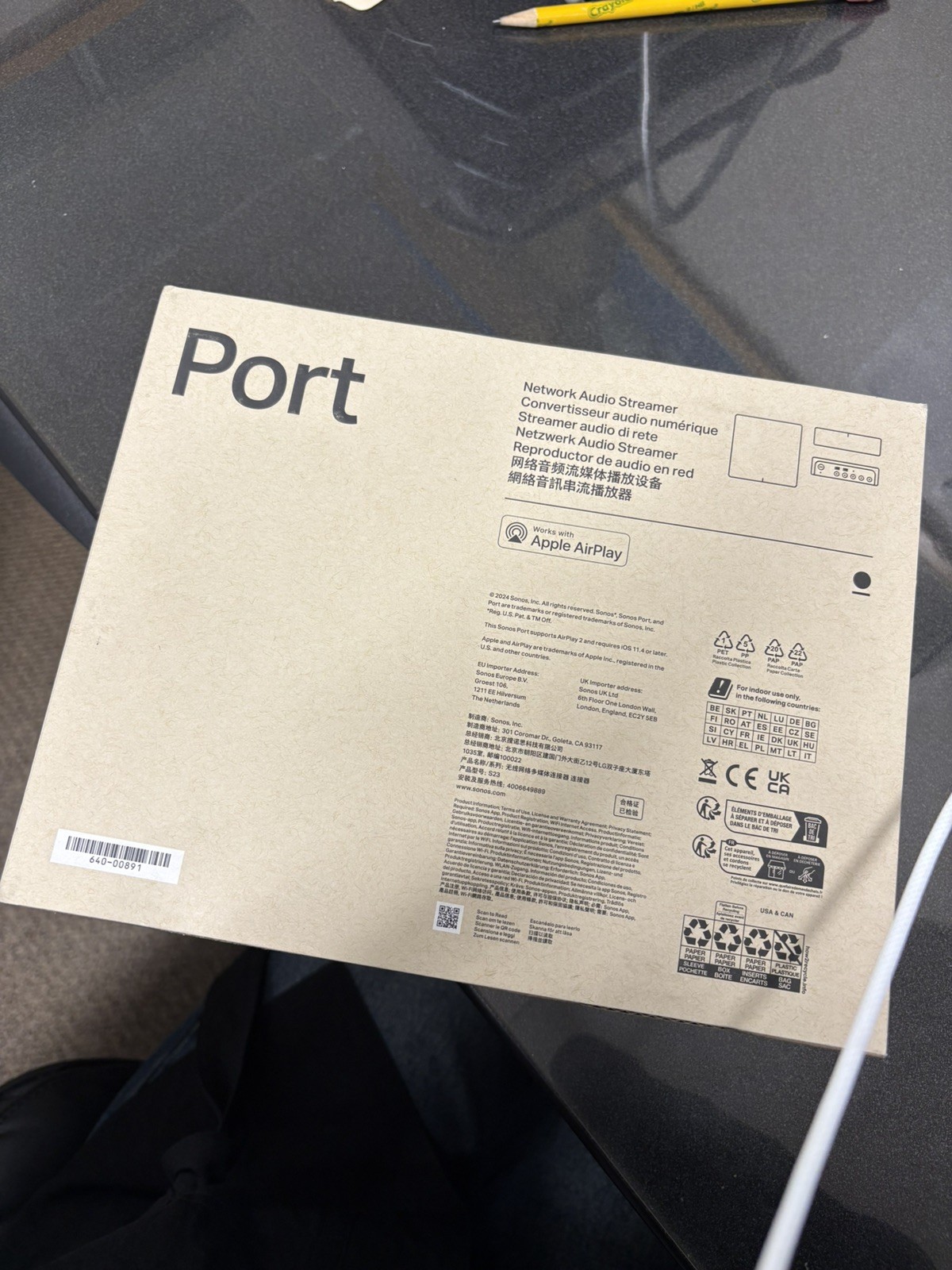 BRAND NEW – Sonos – Port Streaming Media Player – Matte Black original packaging