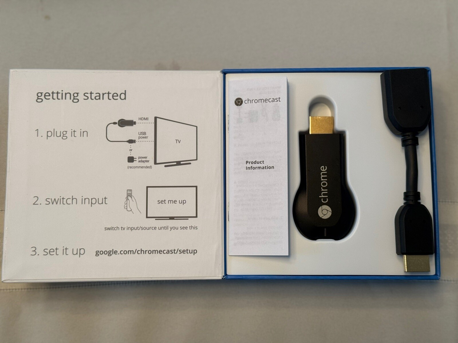 Google Chromecast Streaming HDMI Media Player (H2G2-42) Open Box