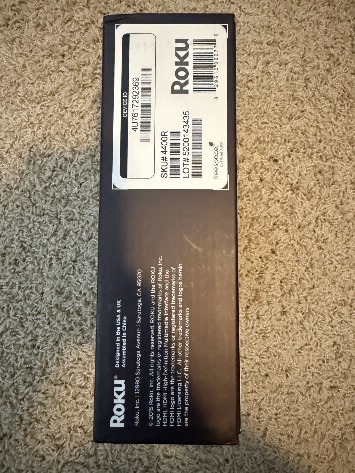 Roku 4 4400R 4K UHD Streaming Media Player Black Brand New Sealed Free Ship