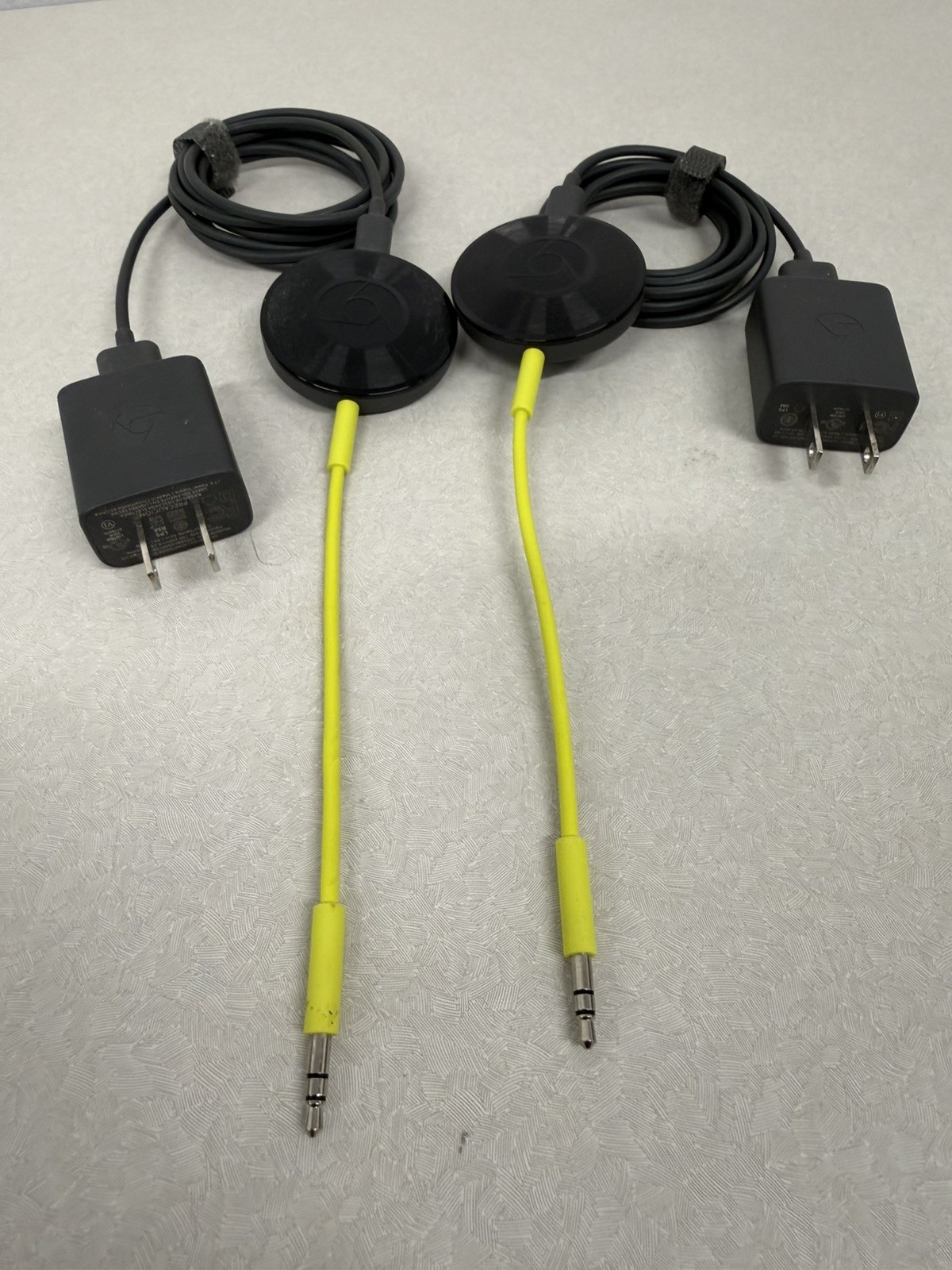 Pair (2) Google Chromecast Audio Media Streamer Used – Working – RUX-J42 – Read.