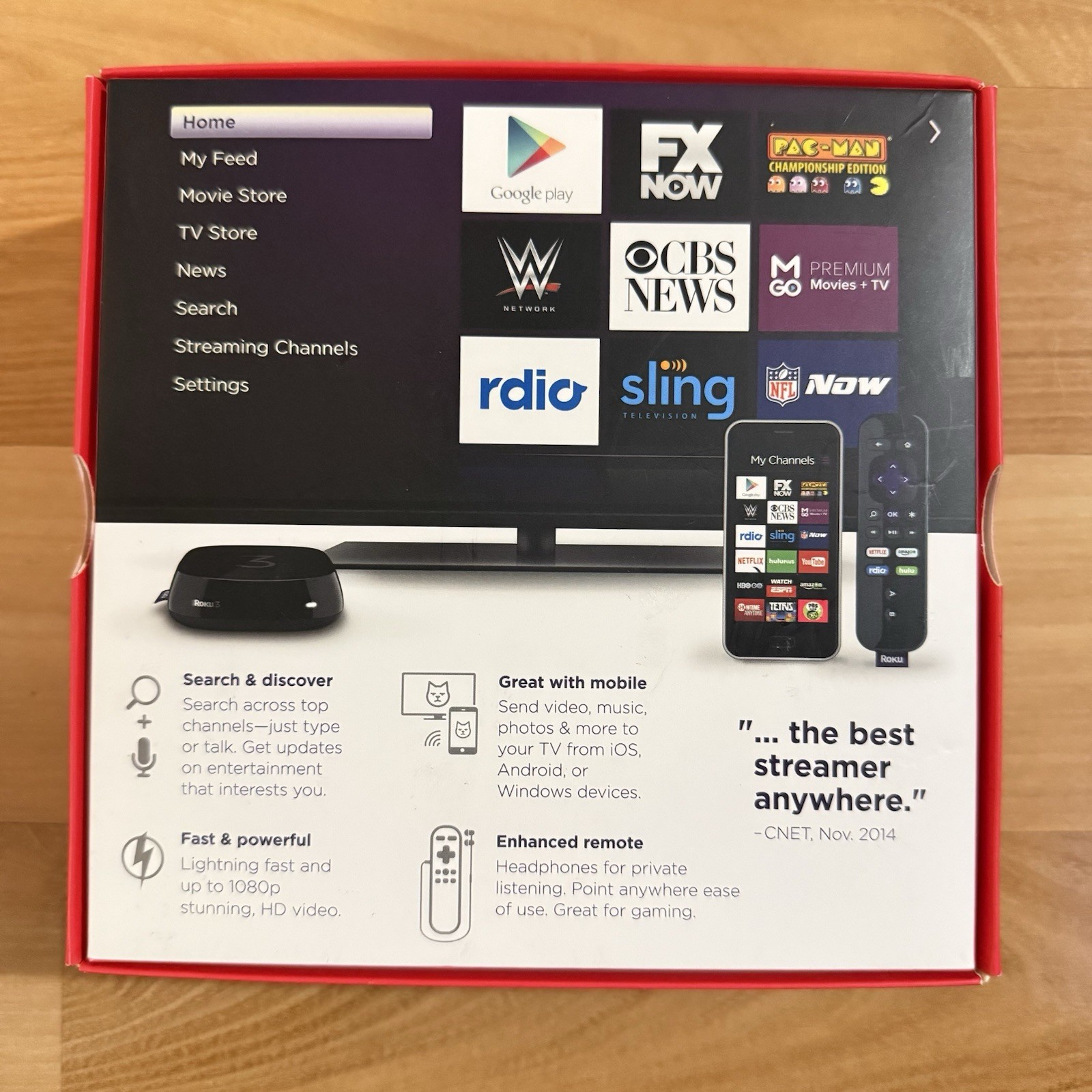 Roku 3 3rd Gen Media Streamer 4230R Black New Open Box