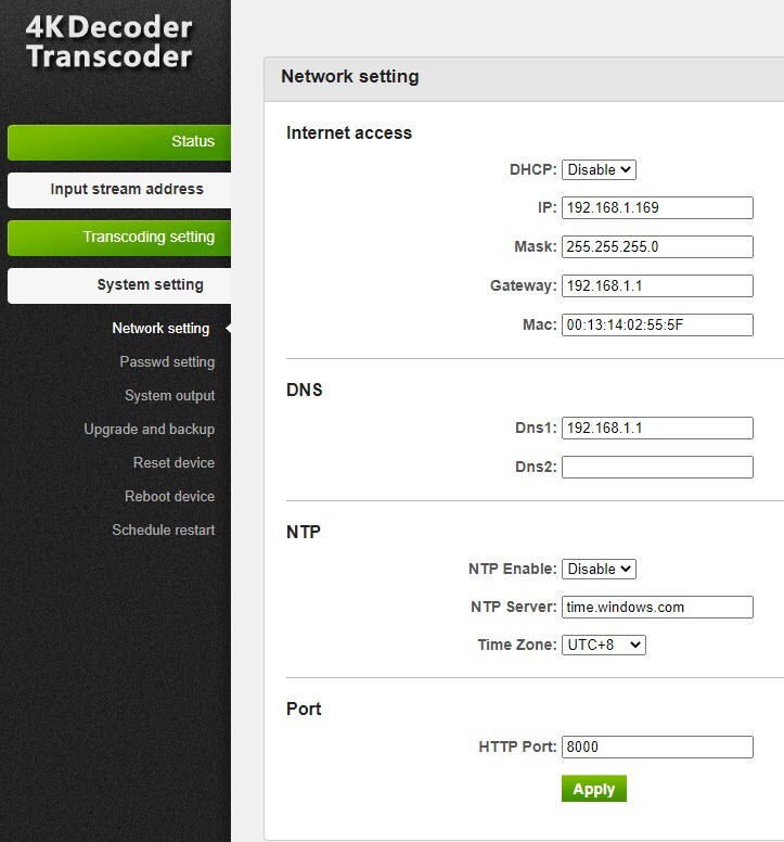 H.265/H.264 HTTP/UDP/RTSP/RTMP/SRT/ONVIF IP stream protocol decoder & transcoder