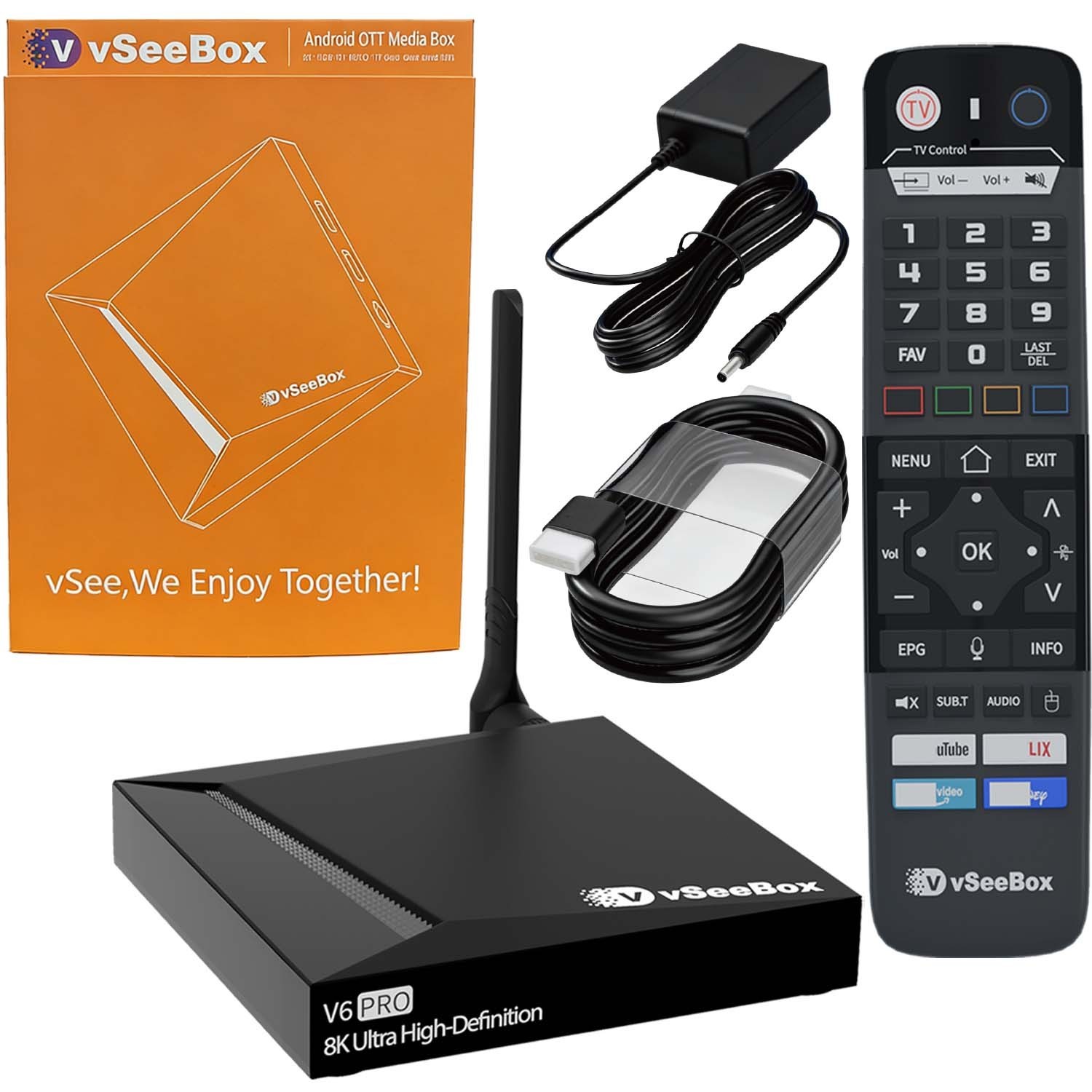 vSeeBox V6 Pro Smart TV Box Voice Remote Authorized Distributor Free Shipping