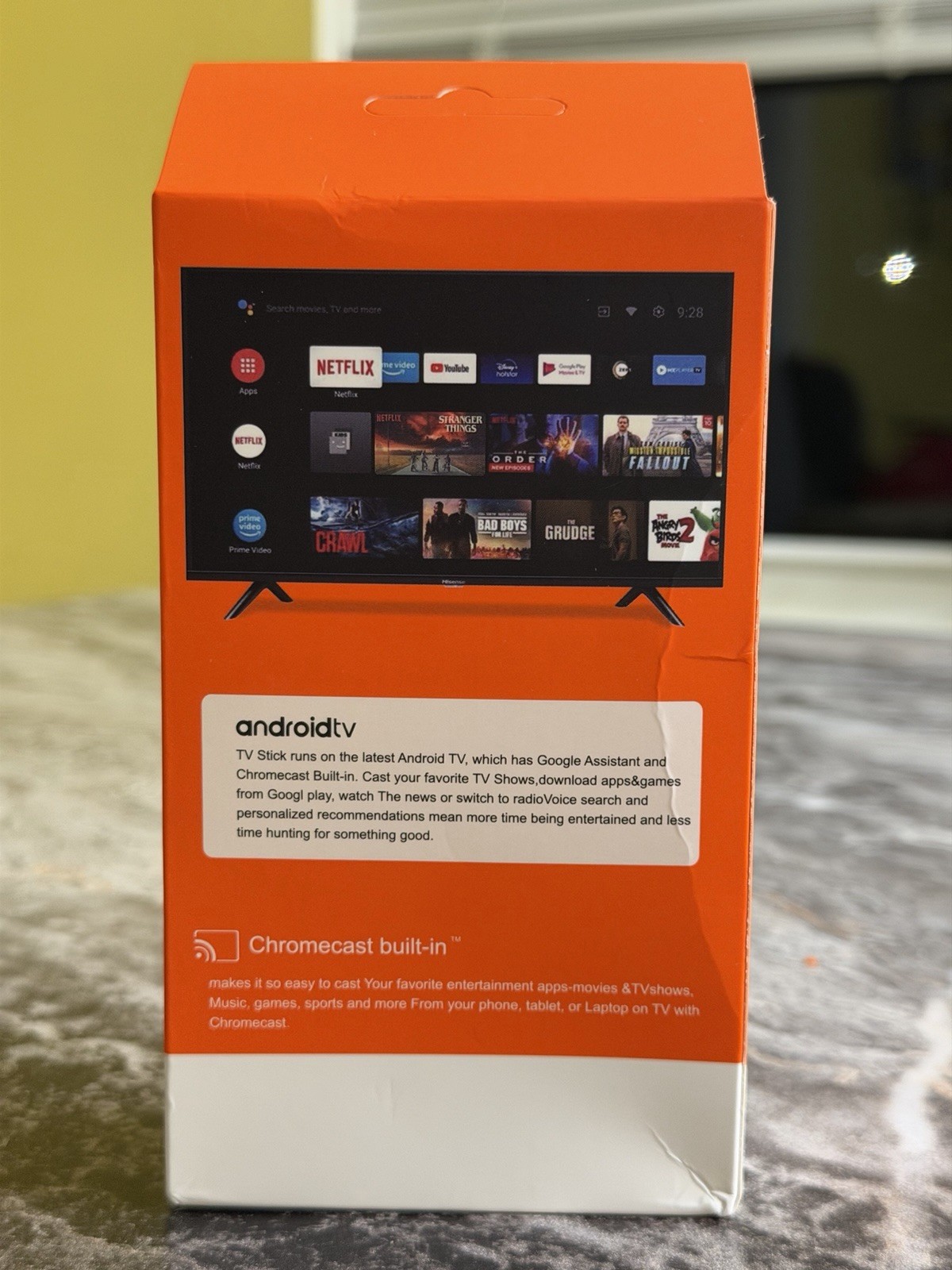 androidtv TV Stick 8G+128G 4K Ultra HD Chromecast Google Assistant Android 15.0