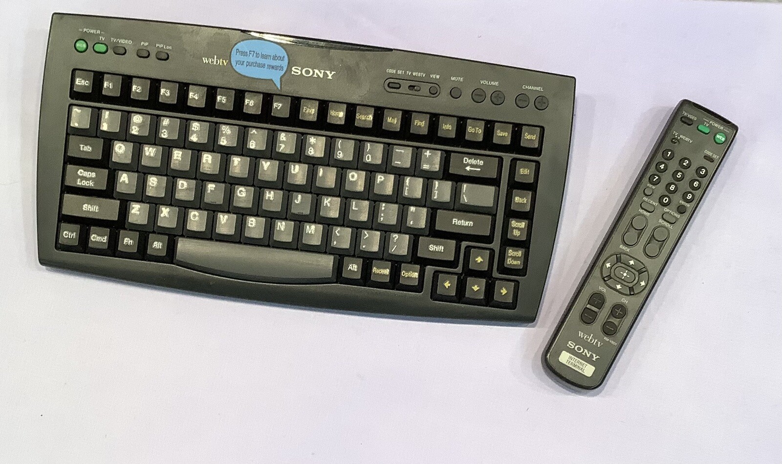 Sony WebTV Keyboard SWK-8660 Wireless Remote Tested & Working