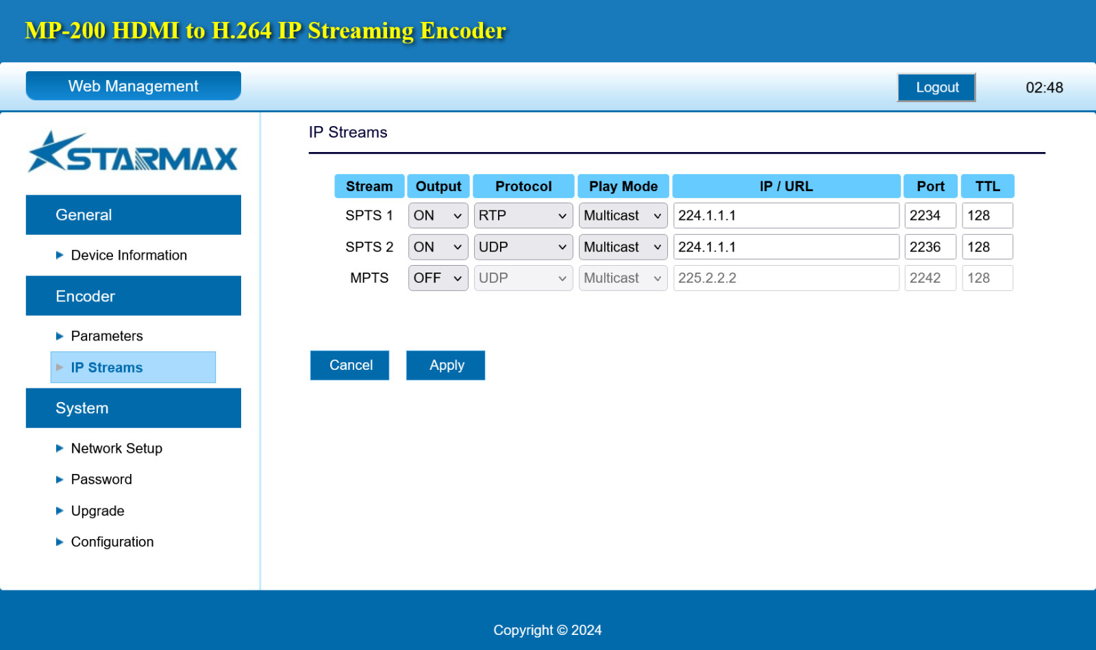 StarMax IP Streaming Encoder MP-200 and ATSC/QAM Modulator MP-104R Bundle