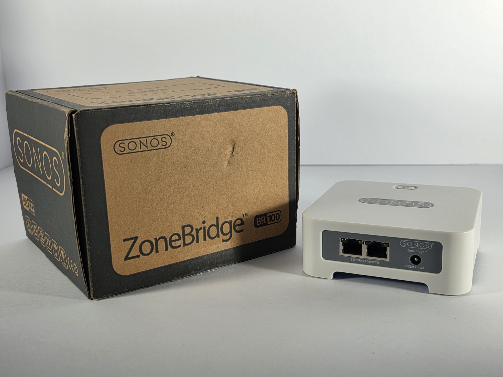 Sonos ZoneBridge BR100 Wireless Network Bridge with Power Adapter & RCA Cable EC