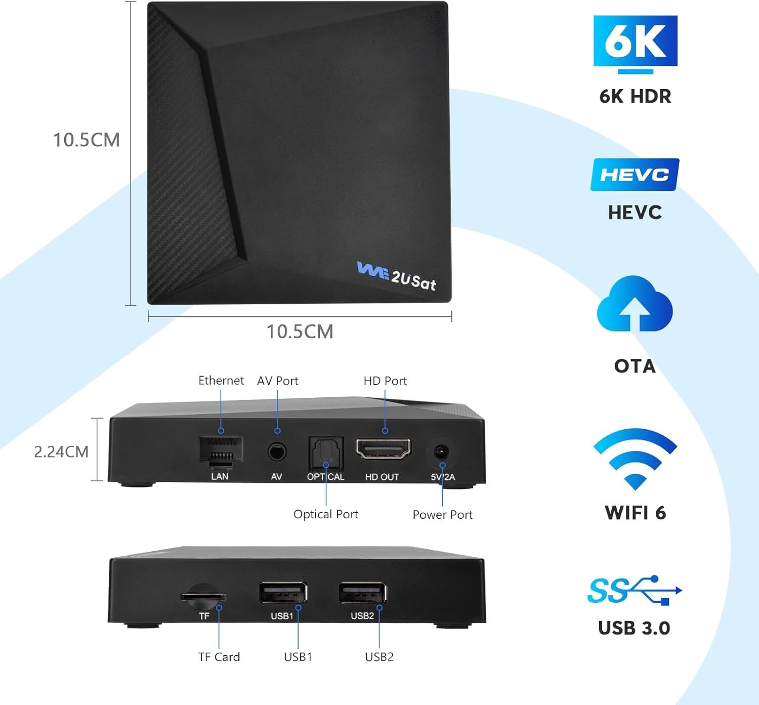 2026 We2USat K3 PRO Android Box-Smart Media Player WiFi 6 Voice Remote