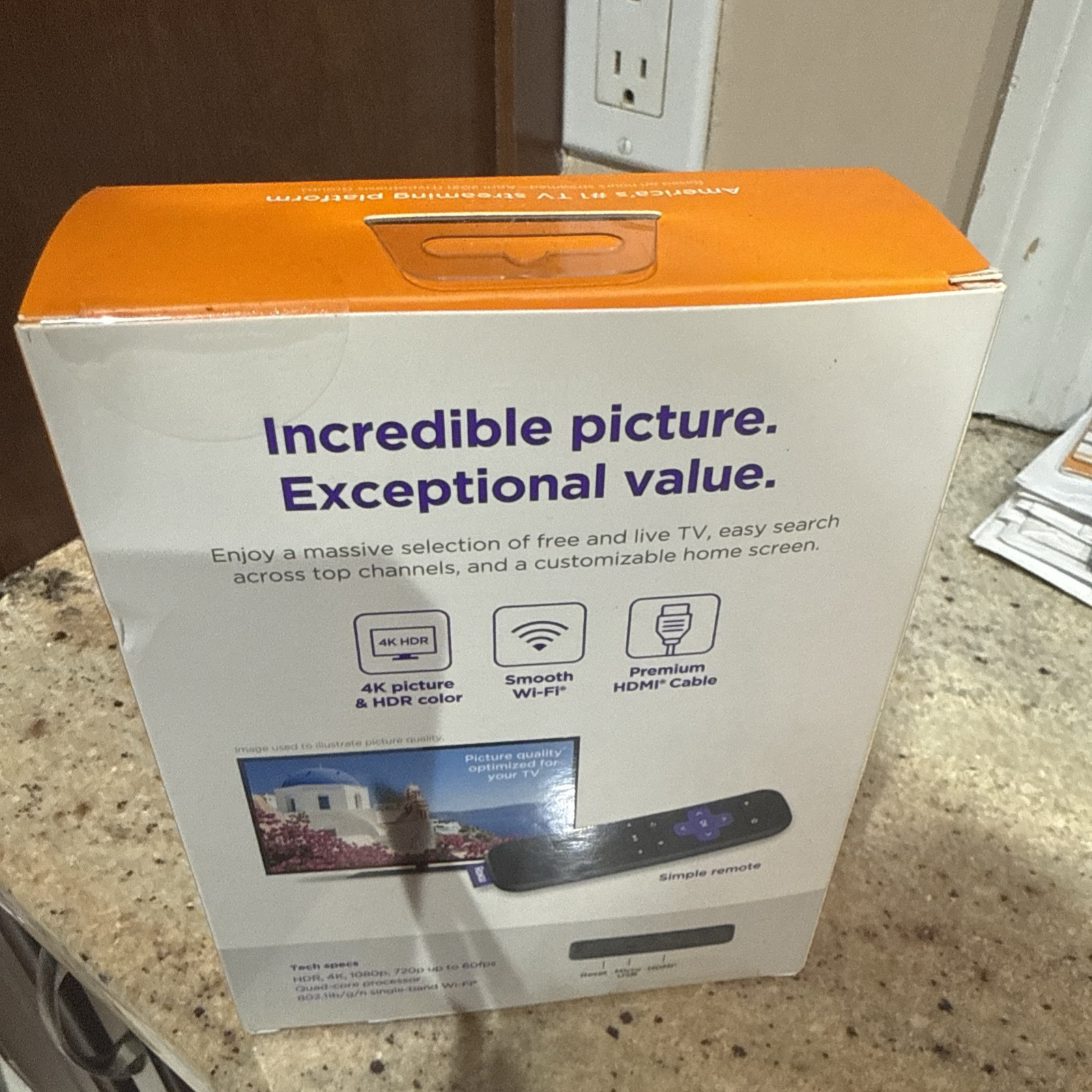 Roku Premiere 4K HDR Streaming Media Player with HDMI Cable & Remote – Brand New
