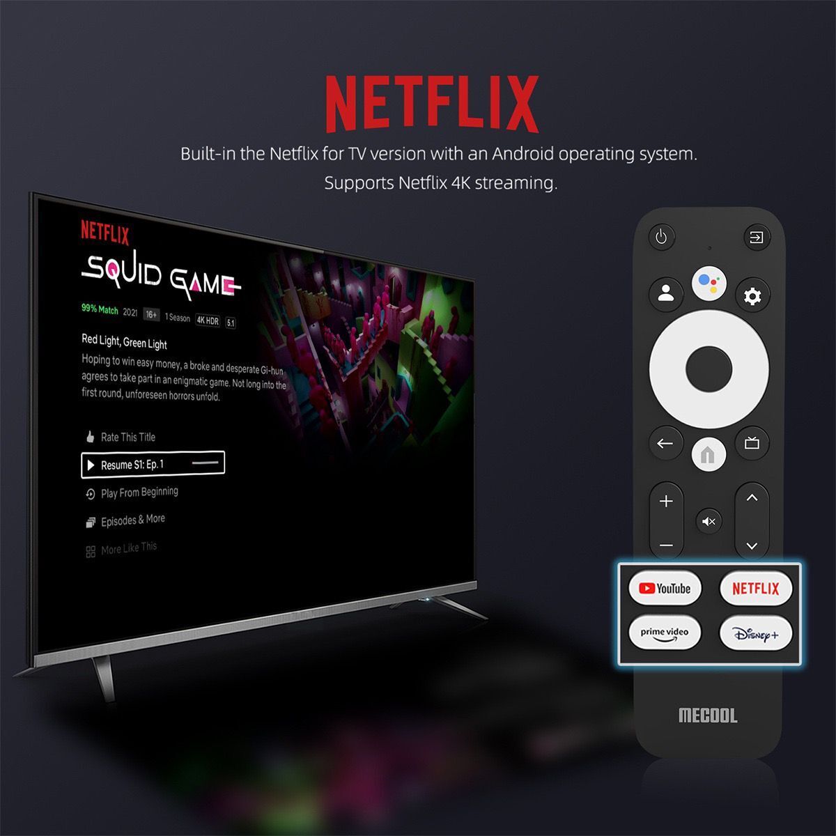 MECOOL KM7 Plus ATV Android 11 Google Certified 2G 16G Amlogic S905Y4 4K HDR Box