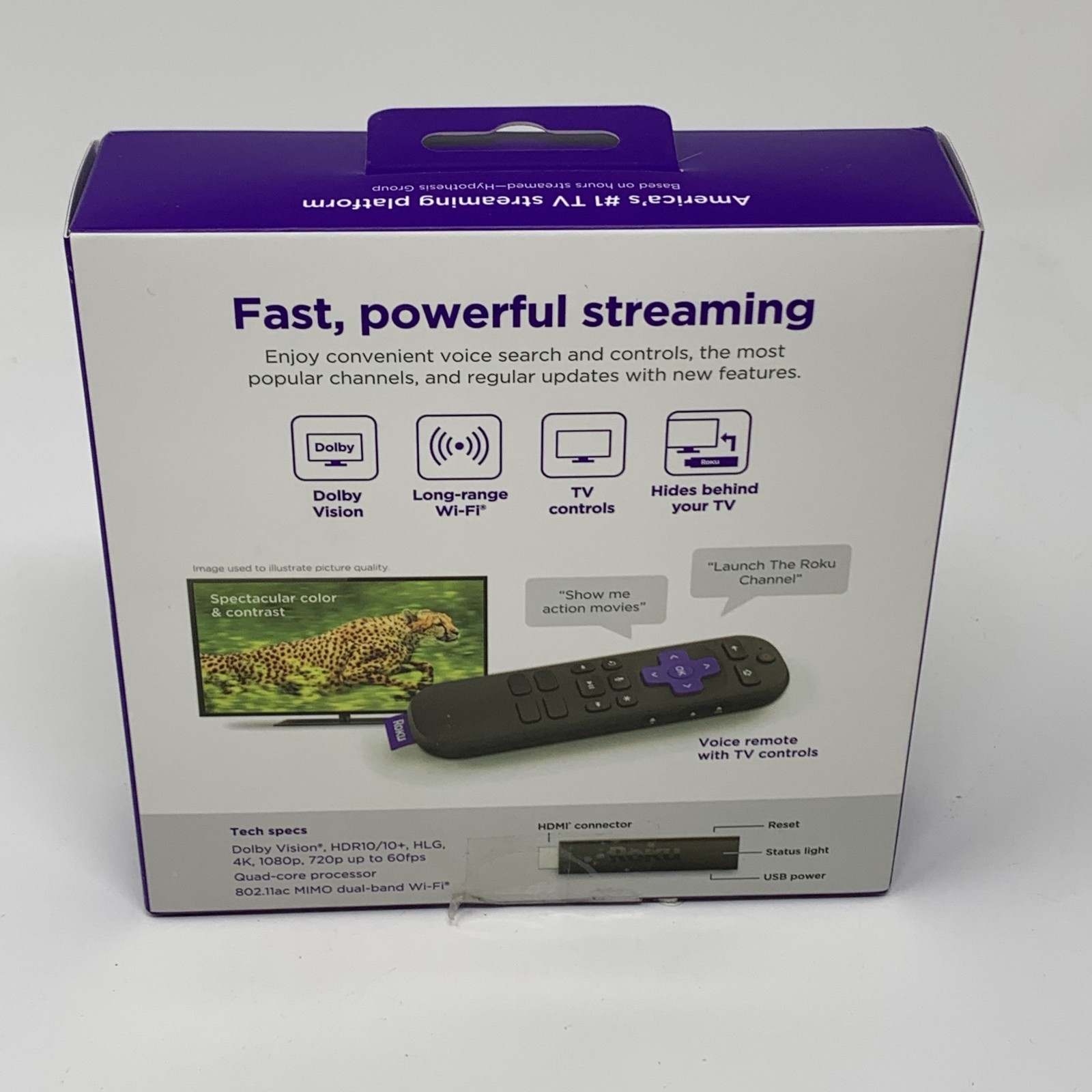Roku Streaming Stick 4K/HDR/Dolby Vision Streaming Device Roku Voice Remote