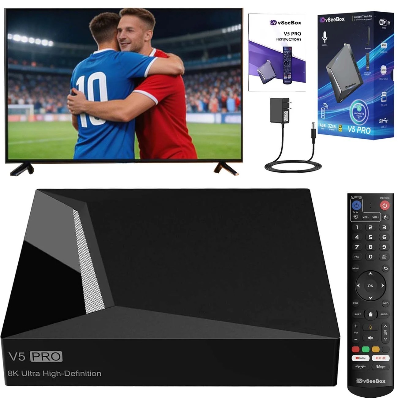 2026 Vseebox V5 pro, Latest Android TV Box Authorized Dealer Same-Day Ship