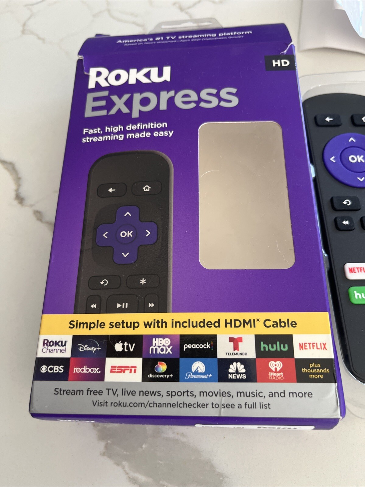 Roku Express HD Streaming Media Player Fast High Definition Black COMPLETE!!!