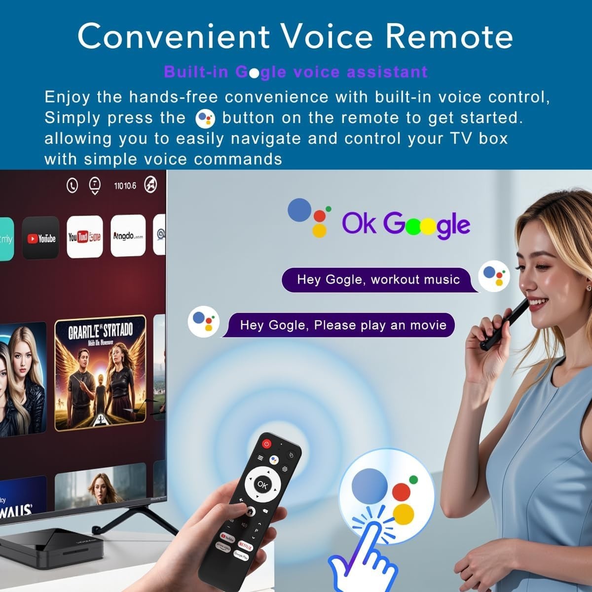 Smart 4K Android 14.0 Media Player – Compact Design, 16GB Storage, WiFi 6 Ready