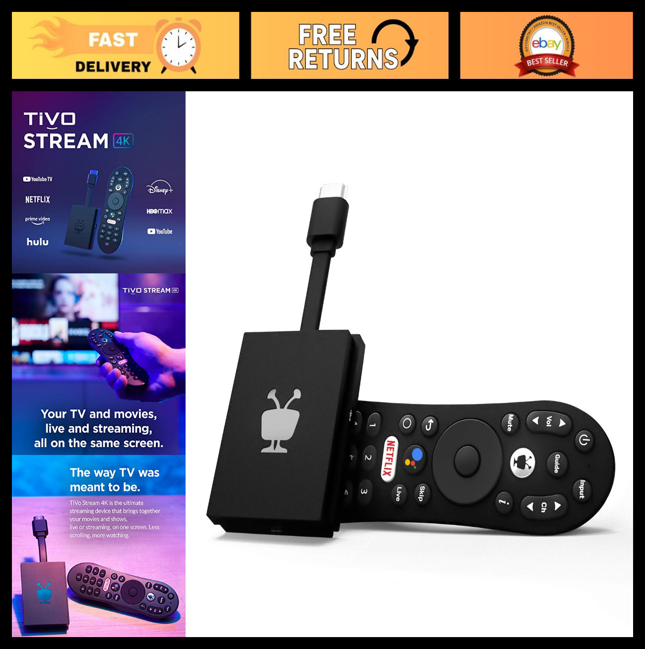 4K Streaming Device with Live TV, Dolby Vision HDR & Atmos Sound – Android TV Pl