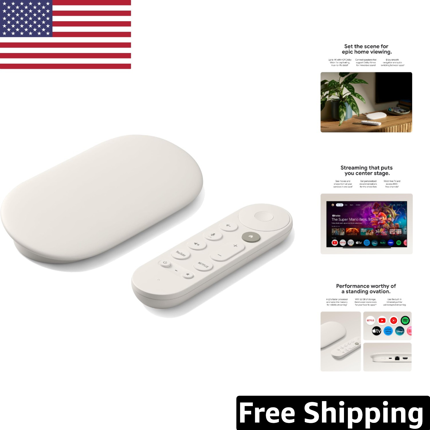 Voice-Controlled 4K Streaming Device – 32GB Storage for Ultimate Entertainment