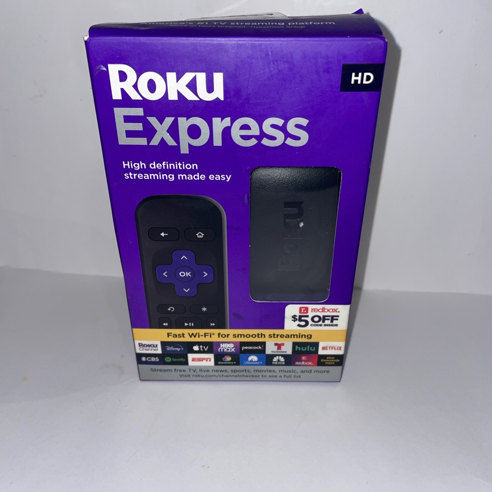 Roku Express HD Streaming Media Player HDMI Cable Remote 3930R SEALED New