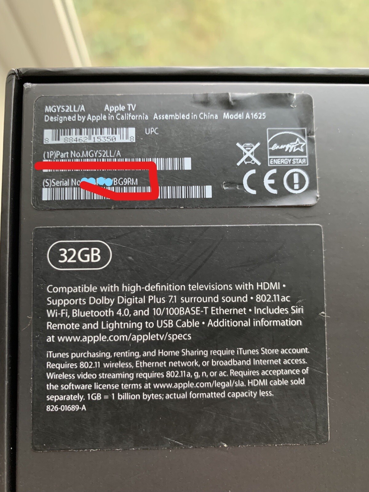 Apple TV HD ~ A1625 ~ 32GB (4th Gen.) MGY52LL/A Excellent/Mint – No Remote