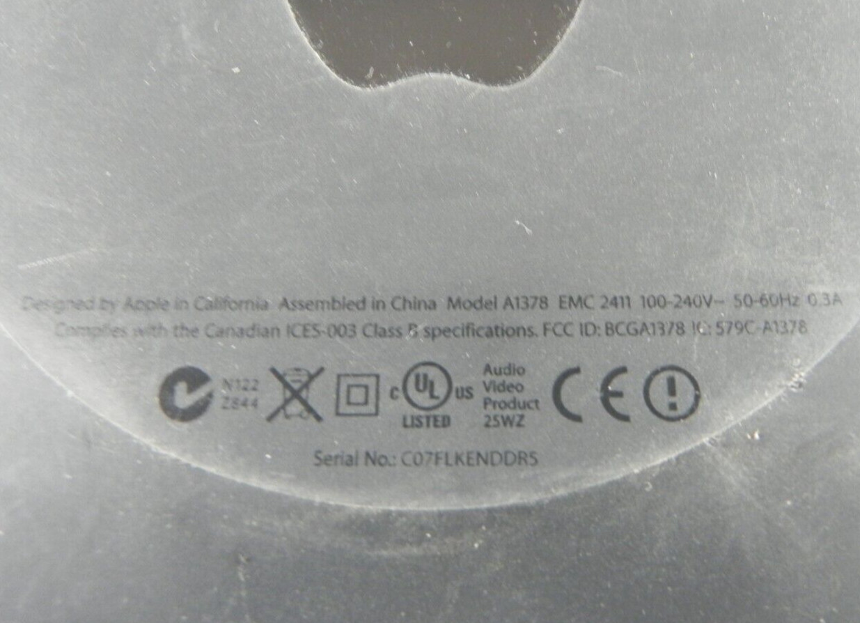 Apple TV 2nd Generation Model A1378 With Remote & Cord, Tested And Working