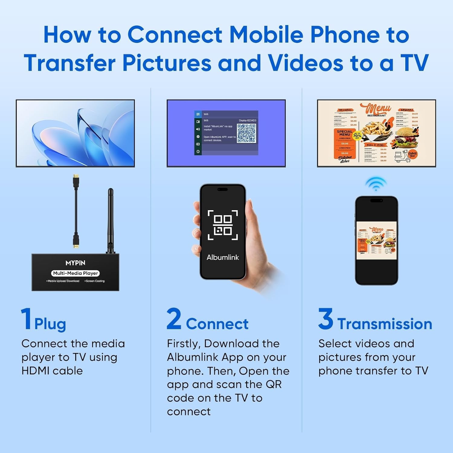 Smart Wireless Display Adapter: Effortless Screen Mirroring & Looping Playback